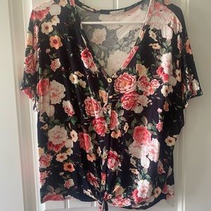 Floral knot blouse size s